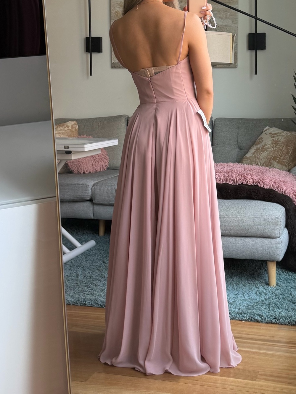Jenny Yoo Strapless Dusty Rose Maxi Gown - Picture 3 of 5